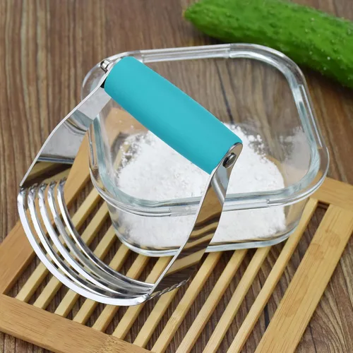Miniatura 4 de Mezclador de Masa de Acero Inoxidable Cortador de Masa Profesional Herramienta de Horneo Pesada Para Mezclar Harina y Mantequilla (Azul)