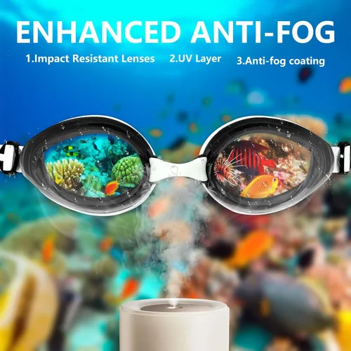 Miniatura 4 de Gafas de natación miopes a prueba de fugas, antivaho con protección UV para adultos miopes, mujeres y jóvenes