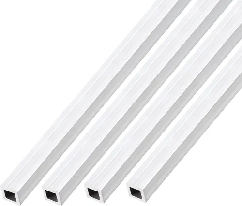 Miniatura 10 de METALLIXITY Tubo cuadrado de aluminio (0.787 in x 0.787 in x 0.059 in x 7.874 in) 4 piezas, tubo de aluminio 6063 - para muebles del hogar