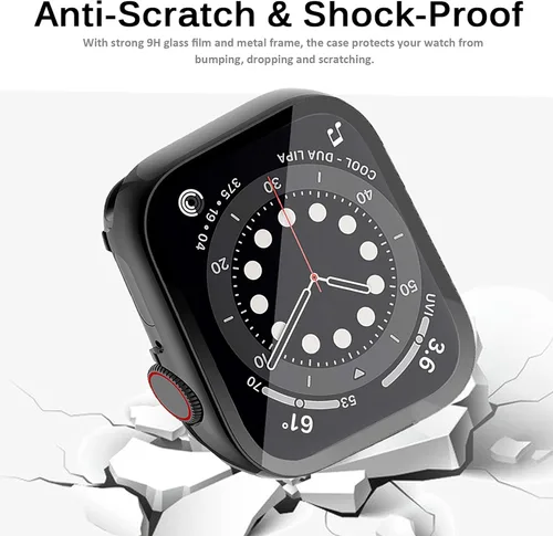 Miniatura 4 de Miimall Funda de metal compatible con Apple Watch de 1.496 pulgadas, protector de pantalla de vidrio templado, sensible al tacto, antiarañazos, a