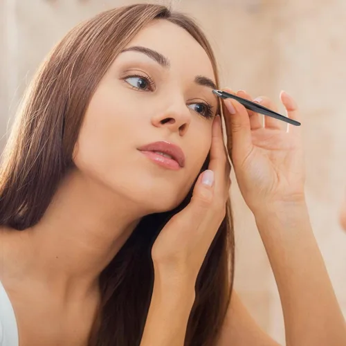 Miniatura 4 de Juego de 2 pinzas para cejas, vello facial, eliminación de vello encarnado, juego de pinzas con punta inclinada y puntiaguda para mujeres y hombres