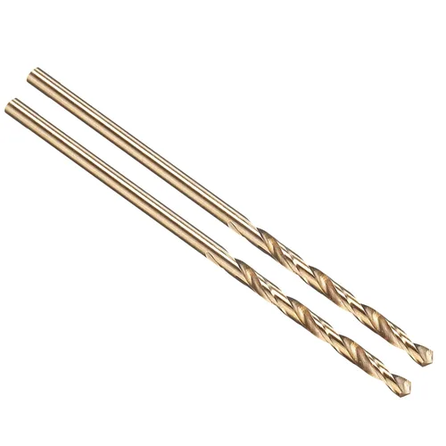 Miniatura 274 de PATIKIL Broca Jobber de 0.039 in, vástago recto M35 cobalto 5% acero de alta velocidad 135° acabado dorado para metal duro de acero inoxidable - 2
