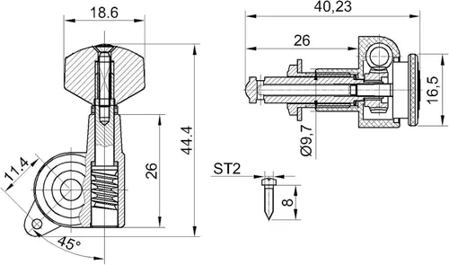 Miniatura 5 de Bogart Clavijas de afinación para cuerdas de guitarra con cierre sellado, cabezales de máquina sellados, teclas de afinación 3 izquierda 3 derecha