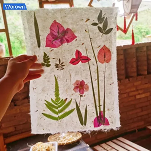 Miniatura 5 de Worown Kit de pantalla para hacer papel, 4 tamaños (A4, A5, A6, A7) molde de madera y cubierta con juego de malla, kit de marco para fabricación