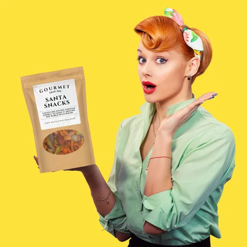 Miniatura 5 de Mezcla de frutos secos gourmet de Santa Snacks – Mezcla de aperitivos picantes de primera calidad para hombres y mujeres – Divertidas cestas