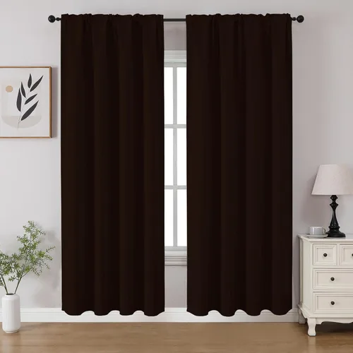 Miniatura 49 de CUCRAF - Cortinas opacas beige de 45 pulgadas, juego de 2 paneles con bolsillo para barra, cortinas para oscurecer dormitorios y sala de estar