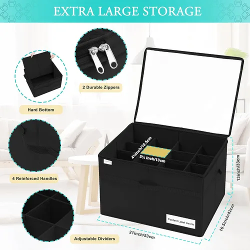Miniatura 5 de Luvhomee Organizador de almacenamiento de zapatos, se adapta a 16 pares, caja organizadora de zapatos grande para armario, contenedores plegables
