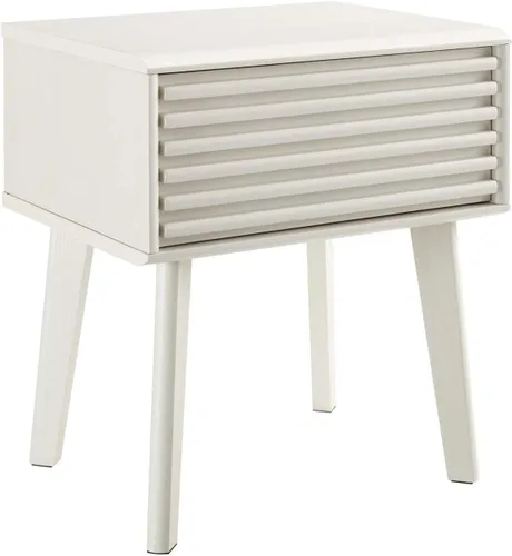 Miniatura 10 de Modway Render Mid-Century - Mesita de noche moderna con dos cajones, color carbón