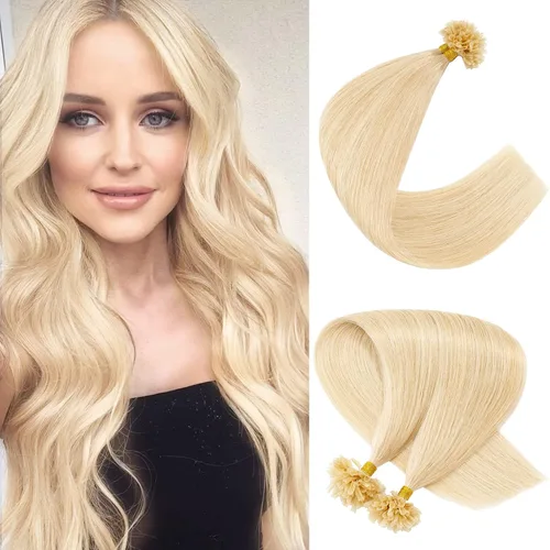 Miniatura 7 de Extensiones de cabello humano con punta en U, con queratina de fusión caliente, extensiones de cabello humano real, extensiones de cabello Remy
