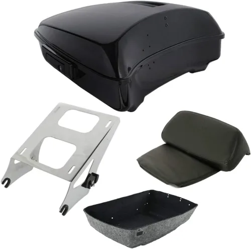 Miniatura 18 de TCT-MOTORPARTS Respaldo Negro Razor de 5.5" para Montaje en Maletero Compatible con Harley Trunk Road Street Glide King Glide 2014-2025 Tronco