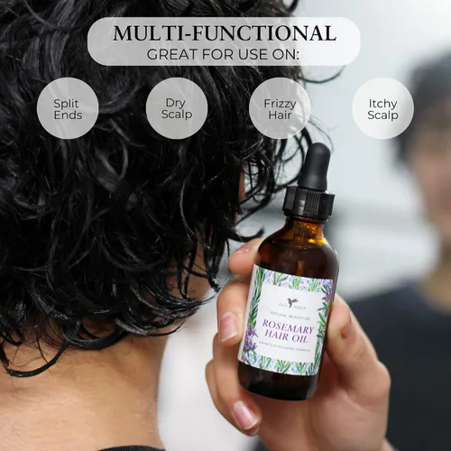 Miniatura 4 de Baja Basics Aceite de romero orgánico: crecimiento del cabello, hidratante para puntas abiertas y cuero cabelludo seco, fortalecimiento del cabello