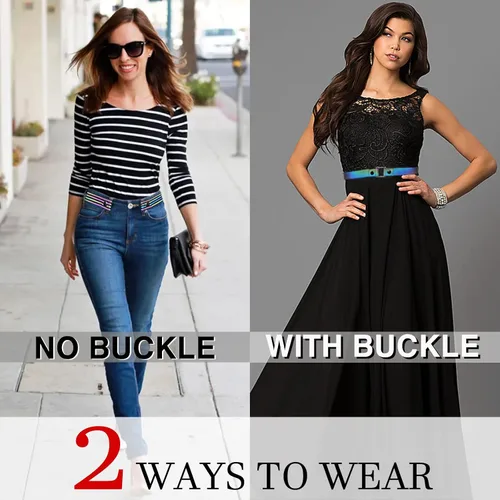 Miniatura 2 de XV Belts For Women With 6 Buckles Replaceable - Holographic Belt Plus Size Snap On Adjustable for Jeans Pants Dresses