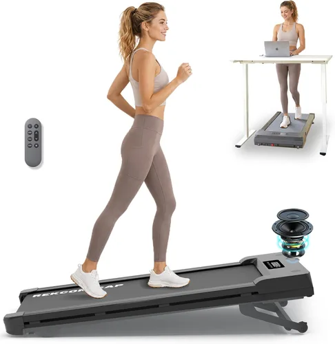 PACEROCKER Walking Pad Treadmill with 12% 9-Level Auto Incline, 450 lbs Capacity Bluetooth Speaker Under Desk Treadmills for Home Hiking, 5 MPH