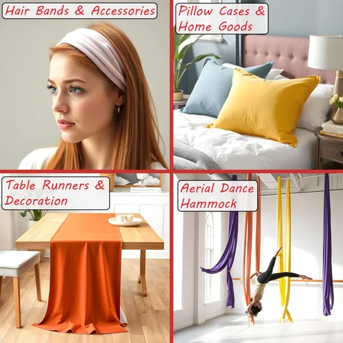Miniatura 5 de ITY - Tela de jersey Tejido de elastano, elástico en 2 direcciones, 95% poliéster, 5% elastano, antiarrugas, transpirable, 60 pulgadas de ancho