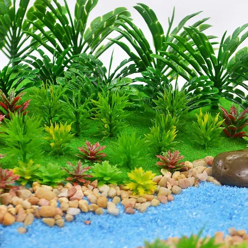 110pcs Modelo Plantas Miniatura Juguete Árboles Tren Paisaje Hada Jardín Árboles Diorama Árboles Modelo Paisaje Ferrocarril Parque Jardín Escena
