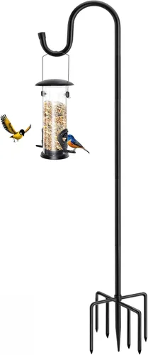 Miniatura 12 de ANIDEER Ganchos de pastor de 48 pulgadas para exteriores, poste de comedero de pájaros de jardín resistente para colgar comederos de pájaros, cestas