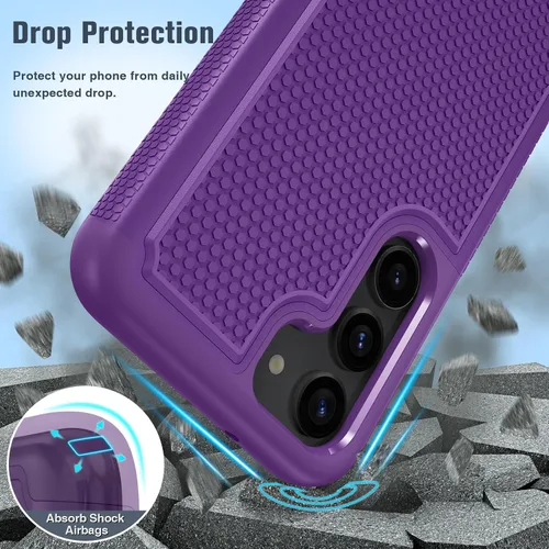 Miniatura 4 de FNTCASE Funda para Samsung Galaxy S24: funda protectora de doble capa a prueba de golpes para teléfono celular Protección a prueba de caídas