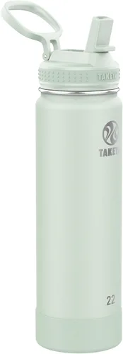 Miniatura 34 de Takeya Actives - Botella de agua de 24 onzas con tapa con popote, aislamiento de acero inoxidable de doble pared, apta para lavavajillas y sin BPA