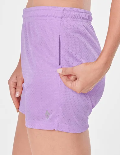 Miniatura 4 de Liberty Imports Paquete de 5 pantalones cortos deportivos de malla para mujer, entrepierna de 5 pulgadas, pantalones cortos sueltos con bolsillos