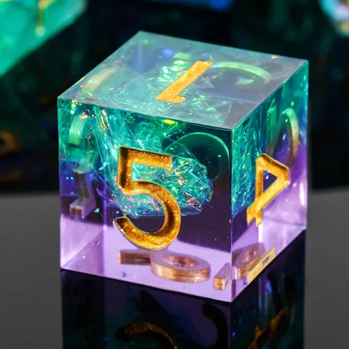 Miniatura 14 de DND - Juego de dados de borde afilado, 7 piezas de dados poliédricos DND con exquisito embalaje de caja de hoja, ideal para juegos de rol