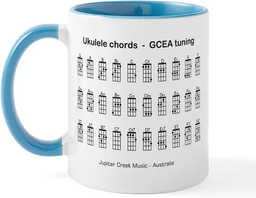 Miniatura 27 de CafePress Peace Love - Taza de café de cerámica para ukelele (11 oz (11.0 fl oz)