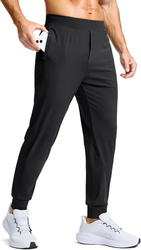 G Gradual Pantalones deportivos de golf para hombre con bolsillos con cremallera, pantalones elásticos ajustados para correr, trabajo y correr