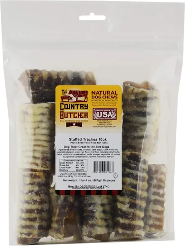Miniatura 2 de THE COUNTRY BUTCHER Golosinas rellenas de tráquea para perros, glucosamina y condroitina para la salud de las articulaciones, juguete masticable