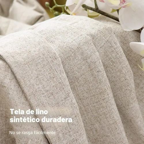 Miniatura 5 de YoungsTex - Cortinas opacas de lino de 63 pulgadas de largo, con ojales, aislamiento térmico, cortinas opacas para sala, cortinas de oscurecimiento