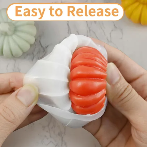 Miniatura 5 de 2 moldes de velas de calabaza para hacer velas, juego de moldes de silicona grandes y pequeños de Halloween para velas, cera de jabón, yeso, resina