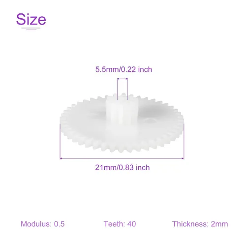 Miniatura 3 de DMiotech Paquete de 10 engranajes de plástico de 40 dientes, modelo 40102B, engranajes helicoidales de plástico para automóviles de bricolaje