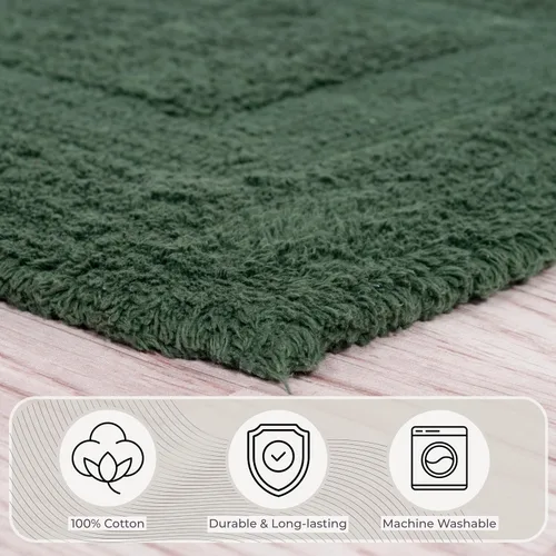 Miniatura 7 de Lavish Home Bathroom Rugs Set - 2-Piece Cotton Bathroom Mat Set, Machine Washable Standard & Large Bath Mats for Washroom, Kitchen, or Laundry Room