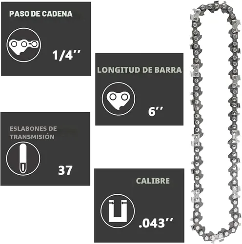 Miniatura 2 de Cadena de motosierra de 6 pulgadas, 5 piezas de cadenas de repuesto para mini motosierras eléctricas portátiles inalámbricas de casi 6 pulgadas