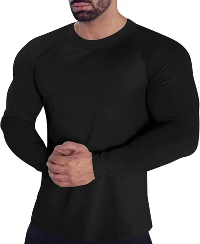 Miniatura 80 de Camisas de compresión atléticas de manga larga para hombre, capa base, camisa de entrenamiento atlético, camisas de compresión, camisetas deportivas