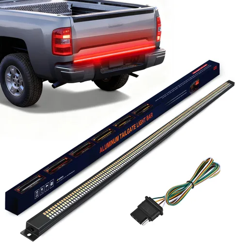 Nilight - Tira de luz para plataforma trasera de camión de 48 pulgadas con marco de aluminio, tira de luz LED de triple fila de 780 LED con luces de
