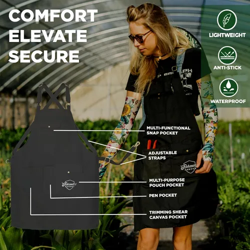 Miniatura 4 de FARMER'S DEFENSE Lightweight Garden Apron with Canvas Pockets
