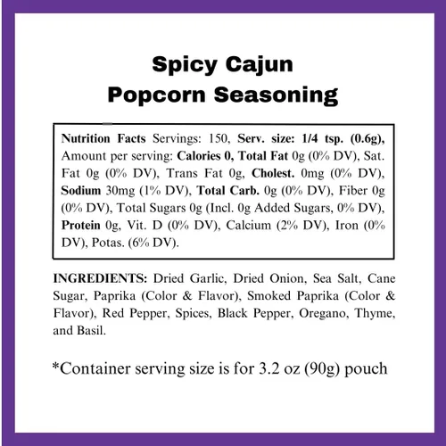 Miniatura 3 de Dell Cove Spices Condimento picante para palomitas cajún Sin OMG y sin gluten Apto para veganos Palomitas de maíz con un toque picante