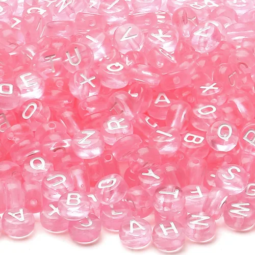 Miniatura 8 de XIANNVXI 3500 cuentas de letras blancas para pulseras, cuentas acrílicas coloridas para hacer joyas (cuentas blancas y mixtas)