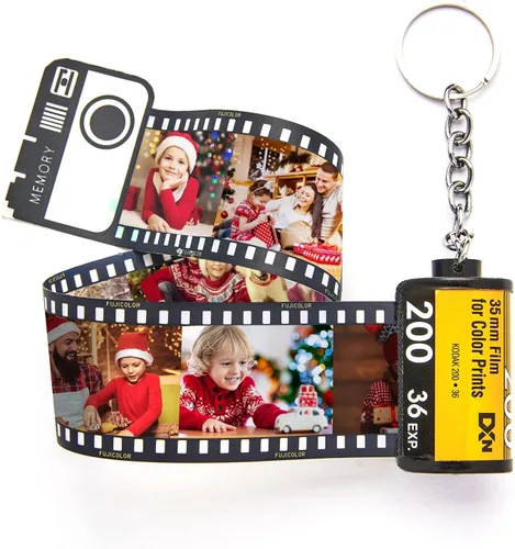 Llavero de rollo de película, llavero personalizado con imagen, carrete de memoria de cámara, llavero de álbum de fotos, regalos de Navidad