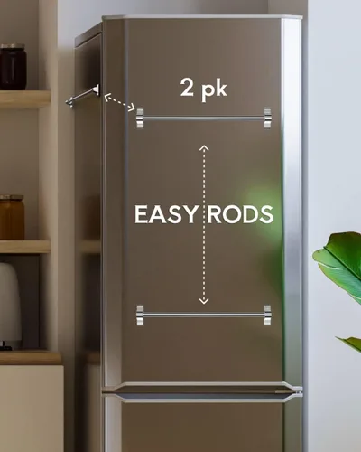 Miniatura 4 de TidyFriend - Toallero magnético para refrigerador, paquete de 2 toalleros ajustables, barra magnética para toallas para refrigerador, estufa