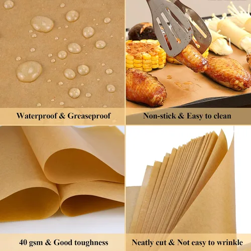 Miniatura 3 de DISSKNIC 200 piezas de papel pergamino sin blanquear para forros de freidora de aire, papel pergamino precortado de 9 x 13 pulgadas para hornear