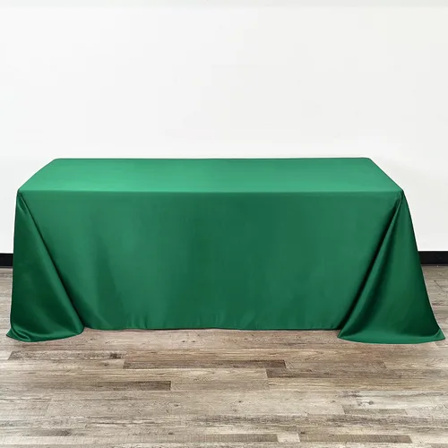 Miniatura 2 de YOUR CHAIR COVERS - Mantel rectangular L'Amour de 90 x 132 pulgadas - Mantel de boda prémium para mesas rectangulares de banquete de 6 pies - Verde