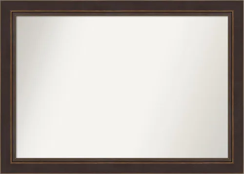 Miniatura 332 de Amanti Art Espejo de baño de bronce para sobre el fregadero, 24 x 24 pulgadas, espejo cuadrado de bronce Lara para tocador, marco de madera