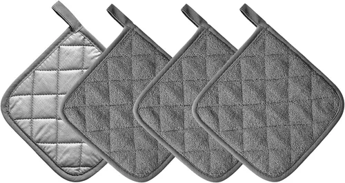 Miniatura 3 de Juego de soportes para ollas de cocina resistentes al calor, juego de agarraderas de algodón puro, salvamanteles, posavasos grandes, almohadillas
