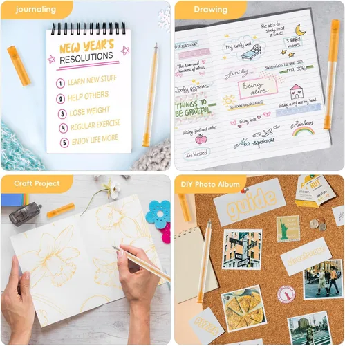 Miniatura 6 de DOOHALO Bolígrafo de gel dorado con purpurina compatible con Cricut Maker 3/Maker/Explore 3/Air 2/Air Gel Gollter marcadores variados para dibujar 7