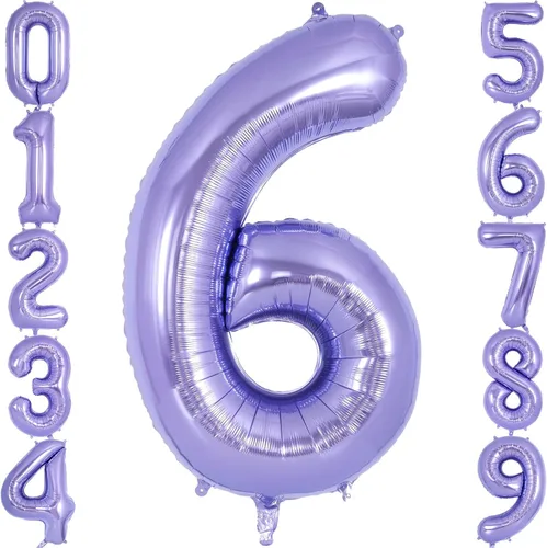 Miniatura 12 de Globo morado del número 3 de 40 pulgadas, globos grandes de aluminio con número de helio, globos gigantes de Mylar número 3 para cumpleaños de 3