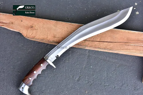 Miniatura 3 de GK & CO.House Auténtica hoja de 16 pulgadas American Eagle Kukri-Full Tang Rose mango de madera, funda de cuero Kukri/Khukuri- Hecho a mano en Nepal
