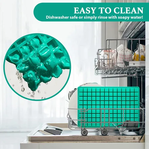 Miniatura 4 de Moldes cuadrados de silicona para gomitas, mini moldes de chocolate con caramelo, paquete de 3, 126 cavidades, antiadherentes, sin BPA, moldes