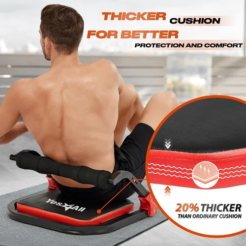 Miniatura 2 de Yes4All Máquina de Abdominales para Cuerpo Total y Core Abdominal, Sentadillas Bloqueables con Mango Ergonómico de Espuma y 2 Bandas de Resistencia