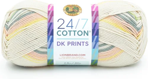Miniatura 7 de Lion Brand Yarn Estampados DK de algodón 24/7, hilo para tejer, ganchillo y manualidades, azul, paquete de 1 Cotton Yarn for Knitting, Crochet