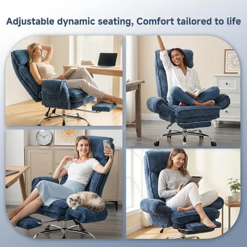 Miniatura 5 de Criss Cross Office Chair, Cloud Desk Computer Chair with 5-Position Adjustable Armrests & Headrest for Pets & Cross Legged Sitting, Executive Gaming